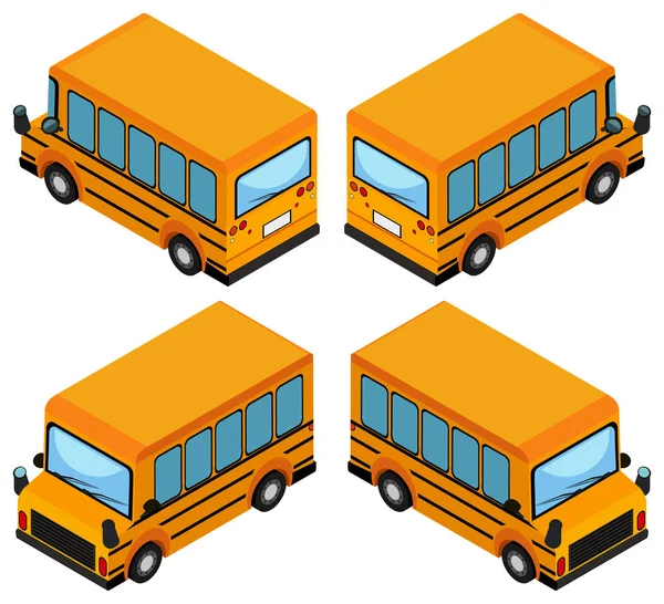 3 d デザインの学校のバス — ストックベクタ