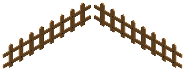 3D design pro dřevěný plot — Stockový vektor