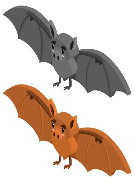 Diseño 3D para dos murciélagos — Vector de stock