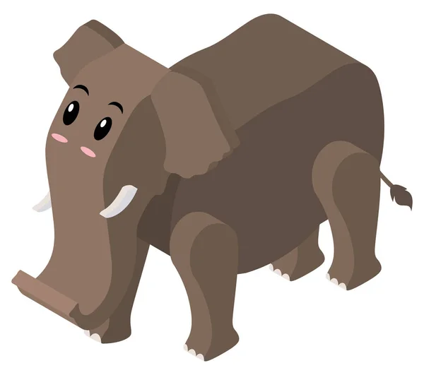 Projektowanie 3D dla brązowy słoń — Wektor stockowy