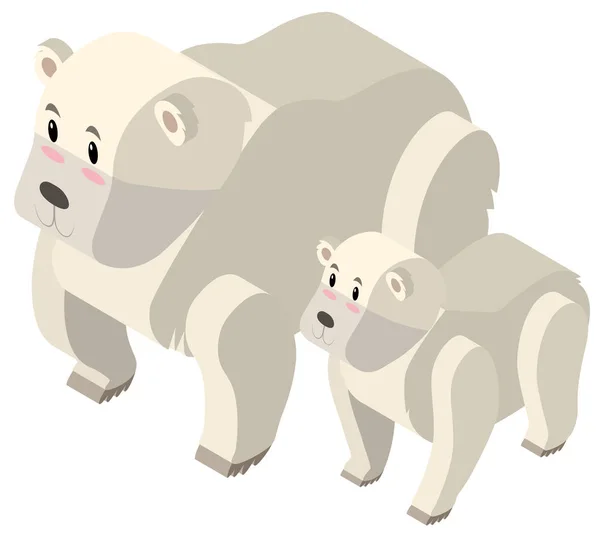 Design 3D para ursos polares — Vetor de Stock