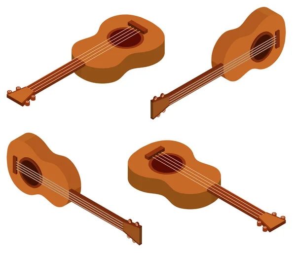夏威夷四弦琴的 3d 设计 — 图库矢量图片