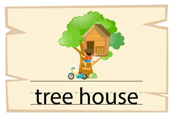 Wordcard design für word treehouse — Stockvektor