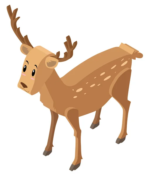 3D design for cute deer — Stock Vector