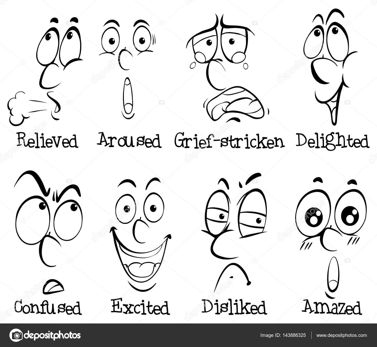 Facial expressions with words Stock Vector Image by ©brgfx #143886325