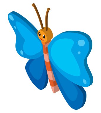 Mavi kanatlı kelebek için 3D tasarım