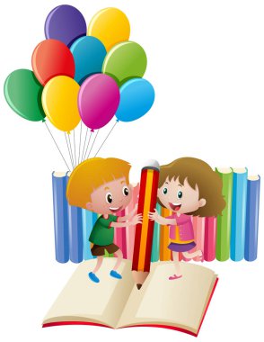 Erkek ve kız kitap yazma