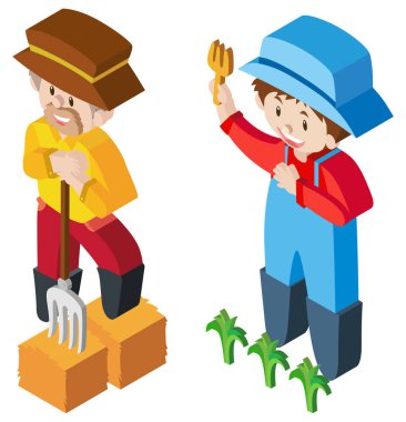 iki çiftçiler için 3D tasarım
