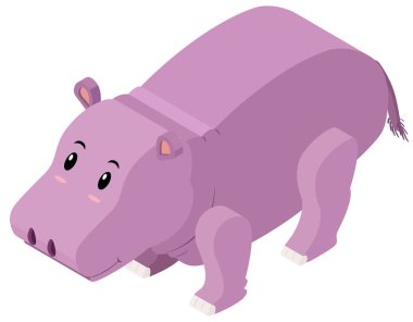 sevimli hippo için 3D tasarım