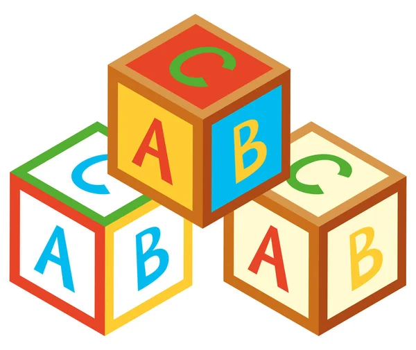 Design 3D para blocos de alfabeto — Vetor de Stock