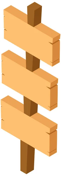 Tři dřevěné nápisy na jednom pólu — Stockový vektor