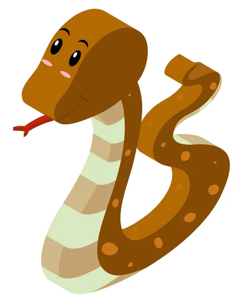 Diseño 3D para serpiente marrón — Archivo Imágenes Vectoriales