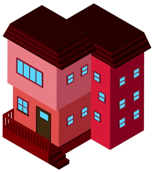 Design 3D per l'edilizia in colore rosa — Vettoriale Stock