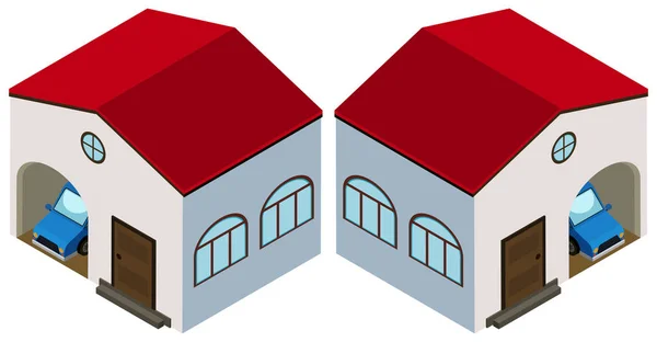 Design 3D para casa com garagem —  Vetores de Stock