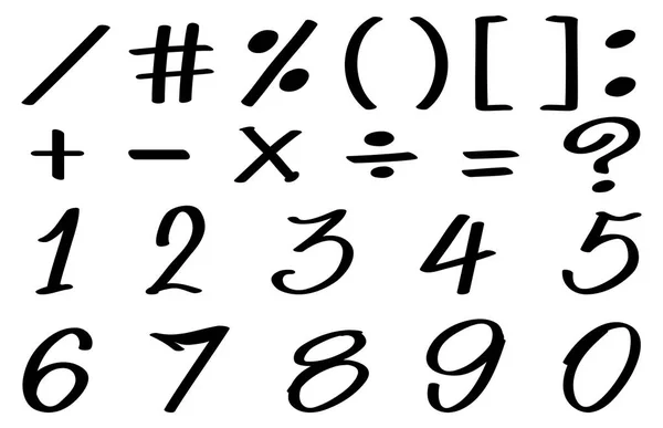 Schriftdesign für Zahlen und mathematische Zeichen — Stockvektor
