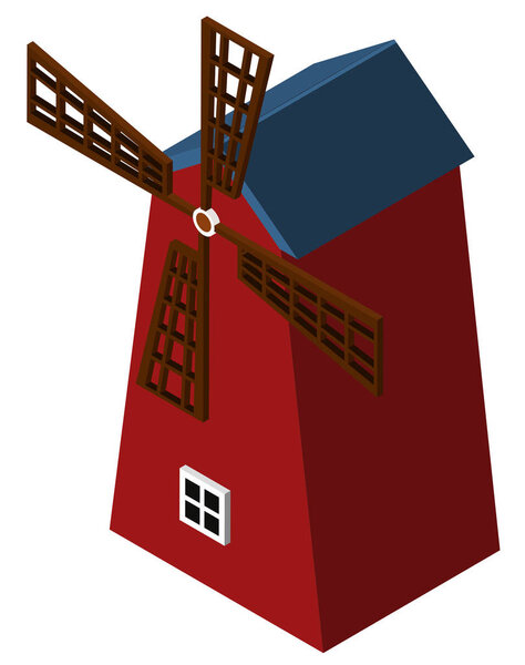 3D design for red windmill