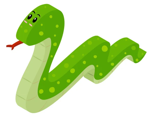 Diseño 3D para serpiente verde — Vector de stock