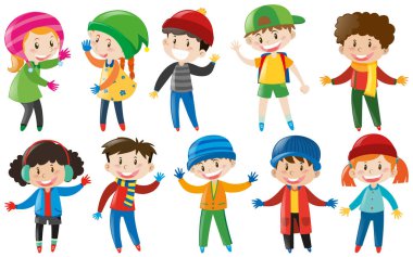 Erkek ve kız ile mutlu yüzler