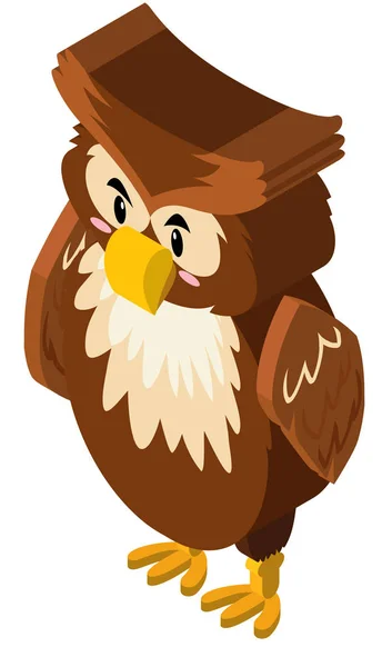 3D design pro sova s hnědé peří — Stockový vektor