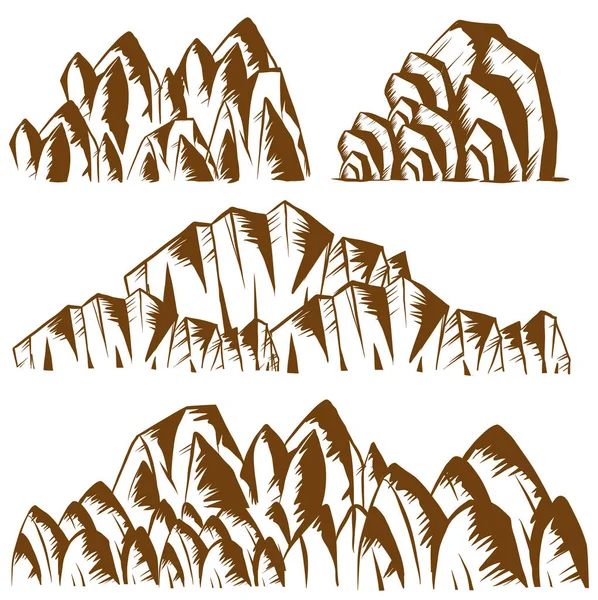 Diferentes patrones de montañas — Archivo Imágenes Vectoriales