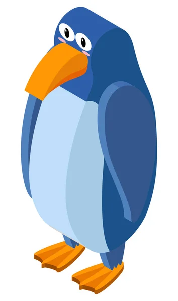 3D design for blue penguin — Stock Vector