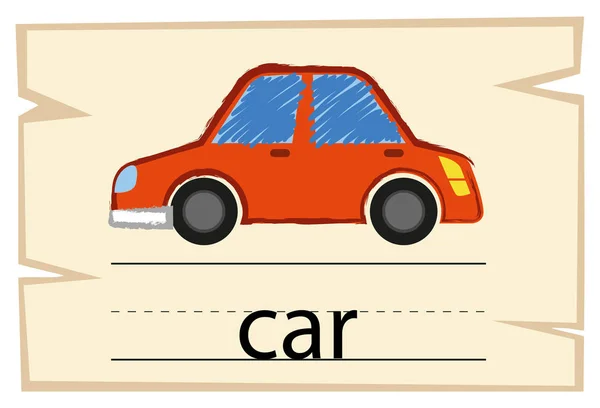 Wordcard template for word car — Stock Vector