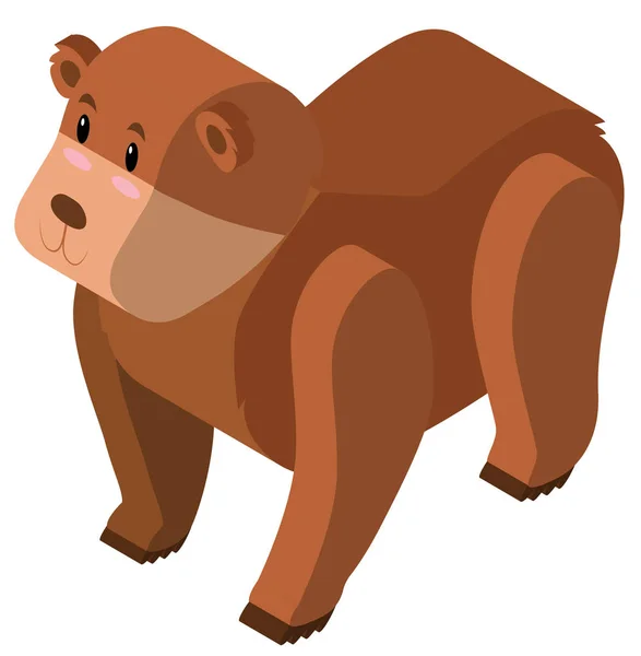 Disegno 3D per orso grizzly — Vettoriale Stock