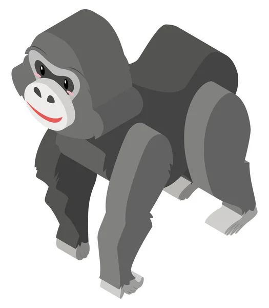 3D дизайн для милої горили — стоковий вектор