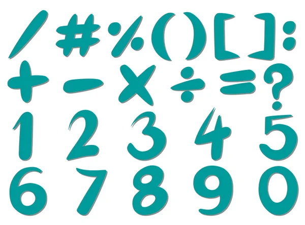 Números y signos en color azul — Vector de stock