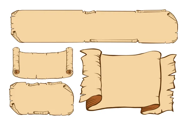 오래 된 종이의 4 개의 디자인 — 스톡 벡터
