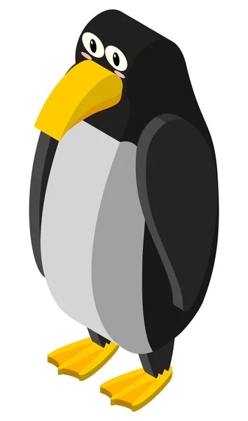 3D-Design für schwarzen Pinguin — Stockvektor