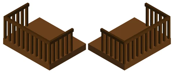 3D design pro dřevěný balkon — Stockový vektor