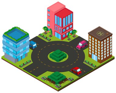 3D tasarım ile şehir binaları ve yollar için