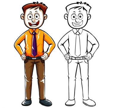 Ayakta bir işadamı hazırlanması doodle