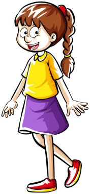 Çizim için mutlu kız doodle