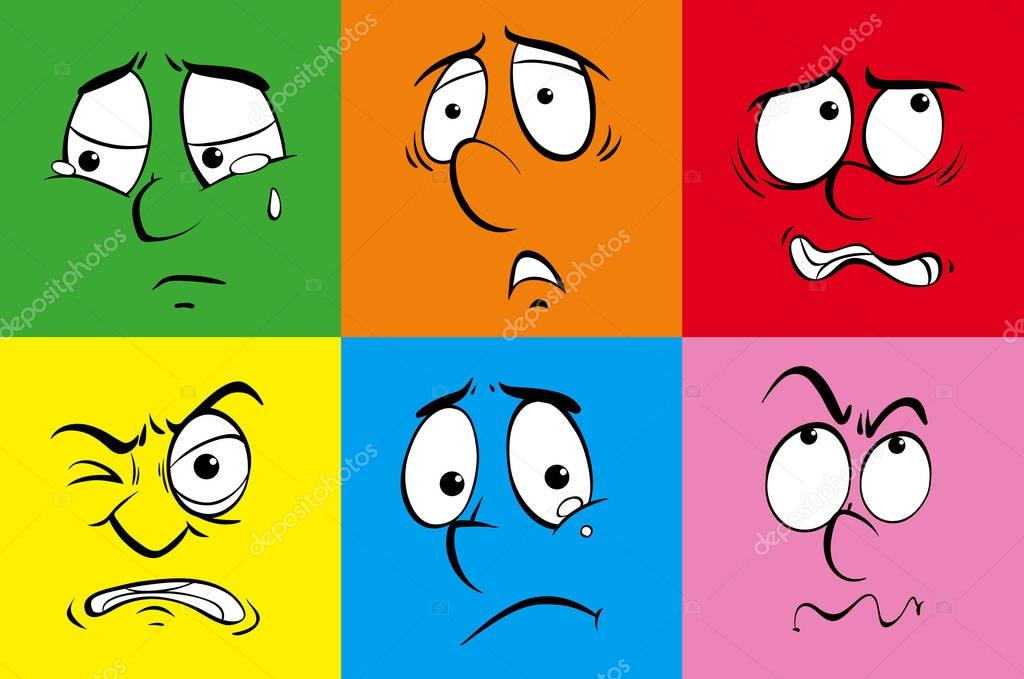 Caras de diferentes sentimientos | Caras humanas con diferentes