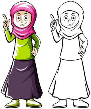 İnsan karakteri Müslüman kız için hazırlanması