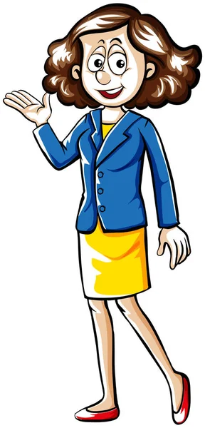 Femme d'affaires en veste bleue — Image vectorielle