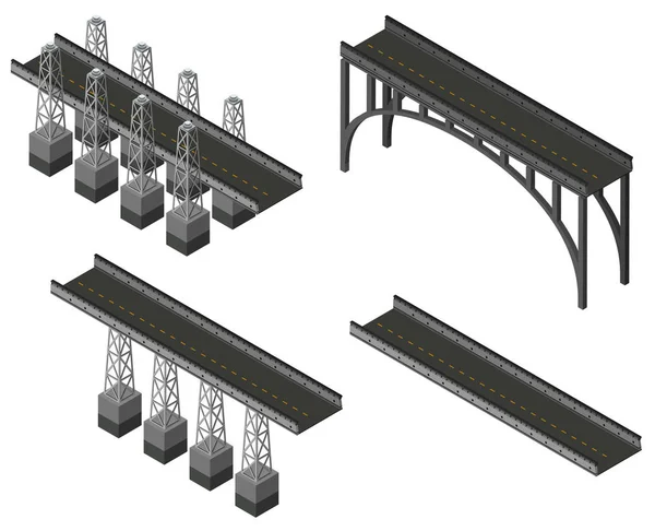 Diferentes desenhos de pontes — Vetor de Stock