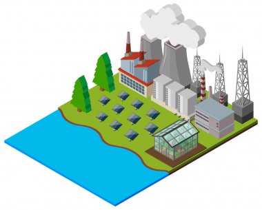 Güneş Pilleri ile güç istasyonu 