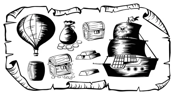 Gemi ve hazine harita öğeleri