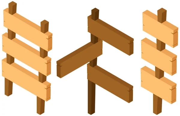 Tři návrhy dřevěných značek — Stockový vektor