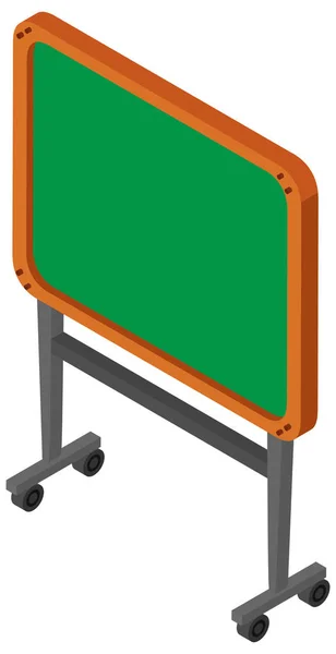 Schoolbord met wielen in 3D-ontwerp — Stockvector