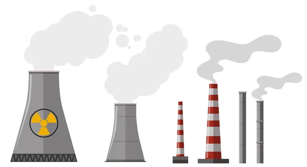 Различные типы дымоходов — стоковый вектор