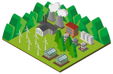 dağlarda güç istasyonu için 3D tasarım