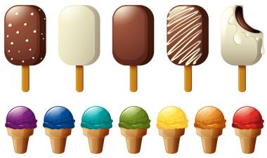 Dondurma koni farklı tatlar 