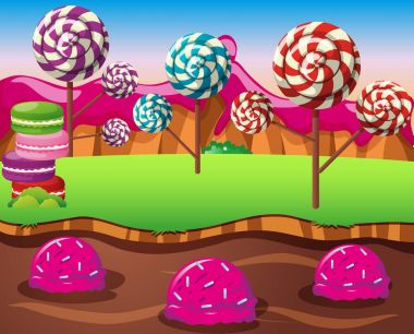 Lolipop alan ve dondurmayla Nehri ile sahne