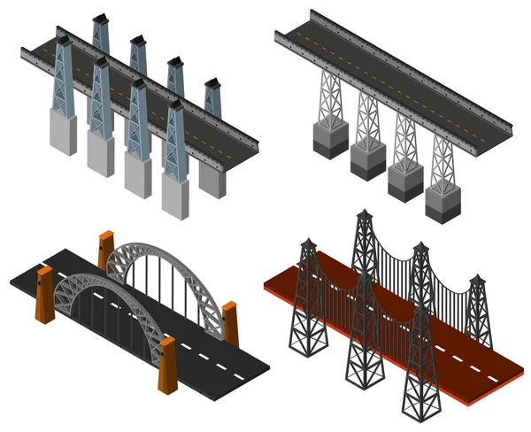 Четыре различных проекта мостов — стоковый вектор