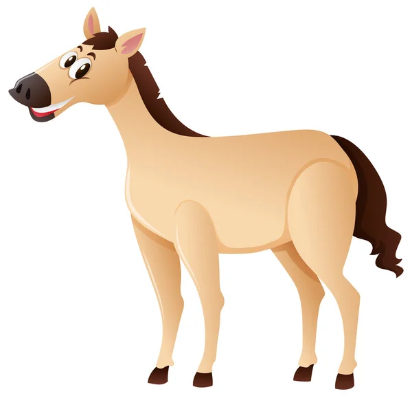 Bruin paard staande op witte achtergrond — Stockvector