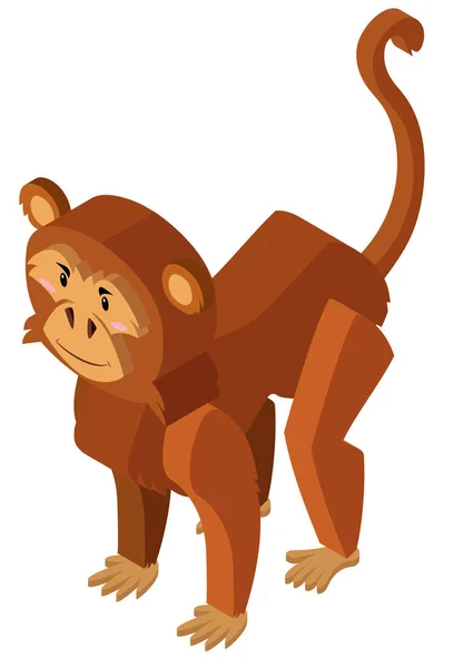 Bruine aap in 3D-ontwerp — Stockvector